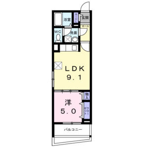1LDK 間取り図
