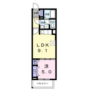1LDK 間取り図
