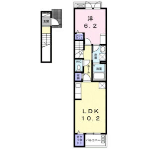1LDK 間取り図