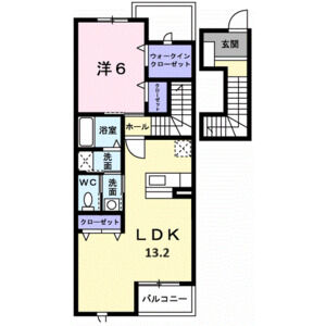 1LDK 間取り図