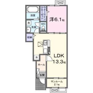1LDK 間取り図