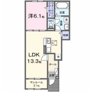 1LDK 間取り図