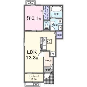 1LDK 間取り図