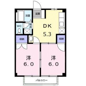 2DK 間取り図