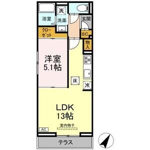 1LDK 間取り図