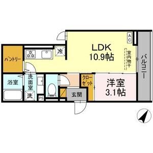 1LDK 間取り図