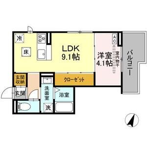 1LDK 間取り図