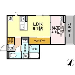 1LDK 間取り図