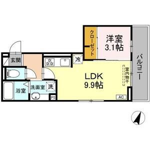 1LDK 間取り図