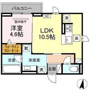 1LDK 間取り図