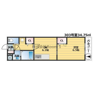 1DK 間取り図