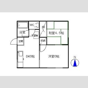 2DK 間取り図