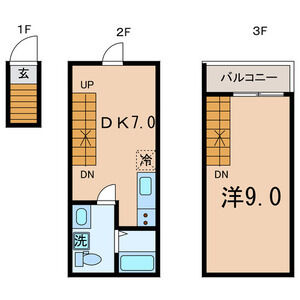 1DK 間取り図