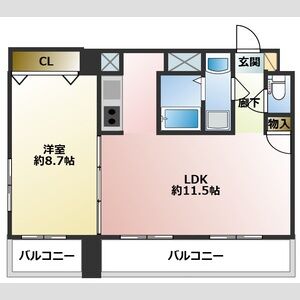 1LDK 間取り図