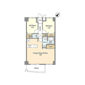 2LDK 間取り図