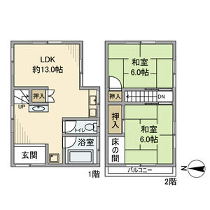 2LDK 間取り図