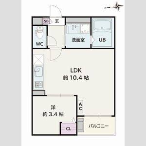 1LDK 間取り図