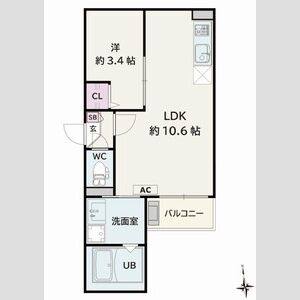 1LDK 間取り図