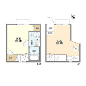 1LDK 間取り図