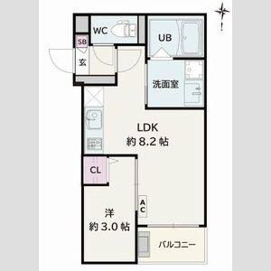 1LDK 間取り図