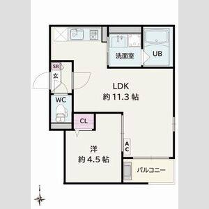 1LDK 間取り図