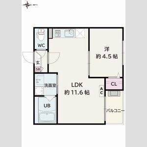 1LDK 間取り図