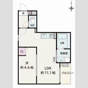 1LDK 間取り図