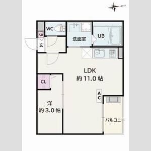 1LDK 間取り図