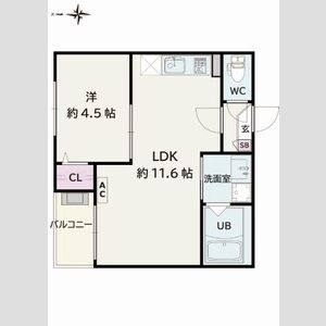 1LDK 間取り図