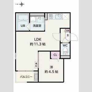 1LDK 間取り図