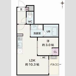 1LDK 間取り図