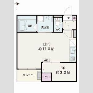 1LDK 間取り図