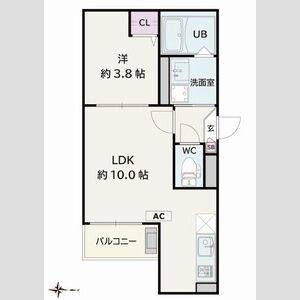 1LDK 間取り図