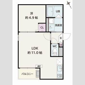 1LDK 間取り図