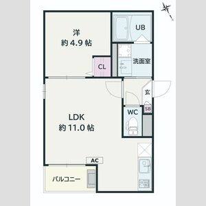 1LDK 間取り図