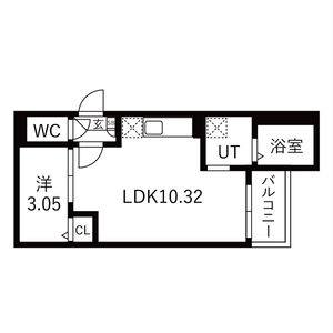 1LDK 間取り図