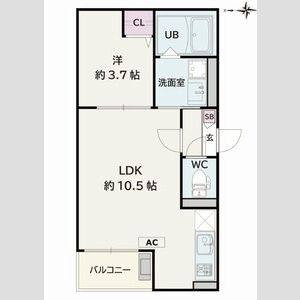 1LDK 間取り図