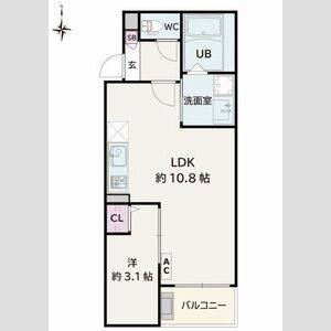 1LDK 間取り図