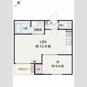 1LDK 間取り図