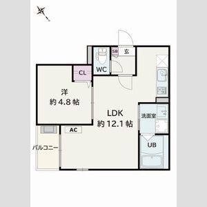1LDK 間取り図
