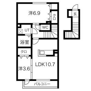 2LDK 間取り図