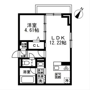 1LDK 間取り図
