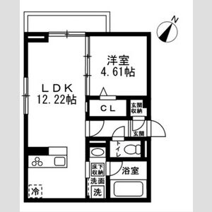1LDK 間取り図