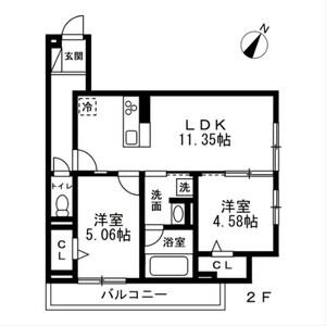 2LDK 間取り図