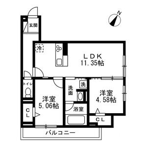 2LDK 間取り図