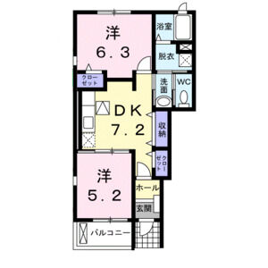 2DK 間取り図