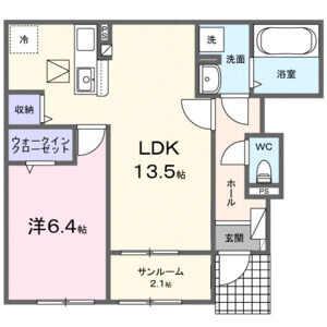 1LDK 間取り図