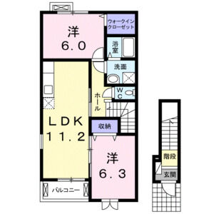 2LDK 間取り図