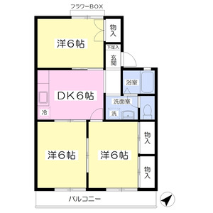 3DK 間取り図