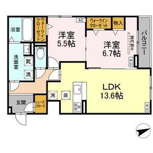 2LDK 間取り図